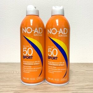 NO-AD Sport SPF 50 Sunscreen Spray Broad Spectrum UVA/UVB 9oz Water Resistant 2x